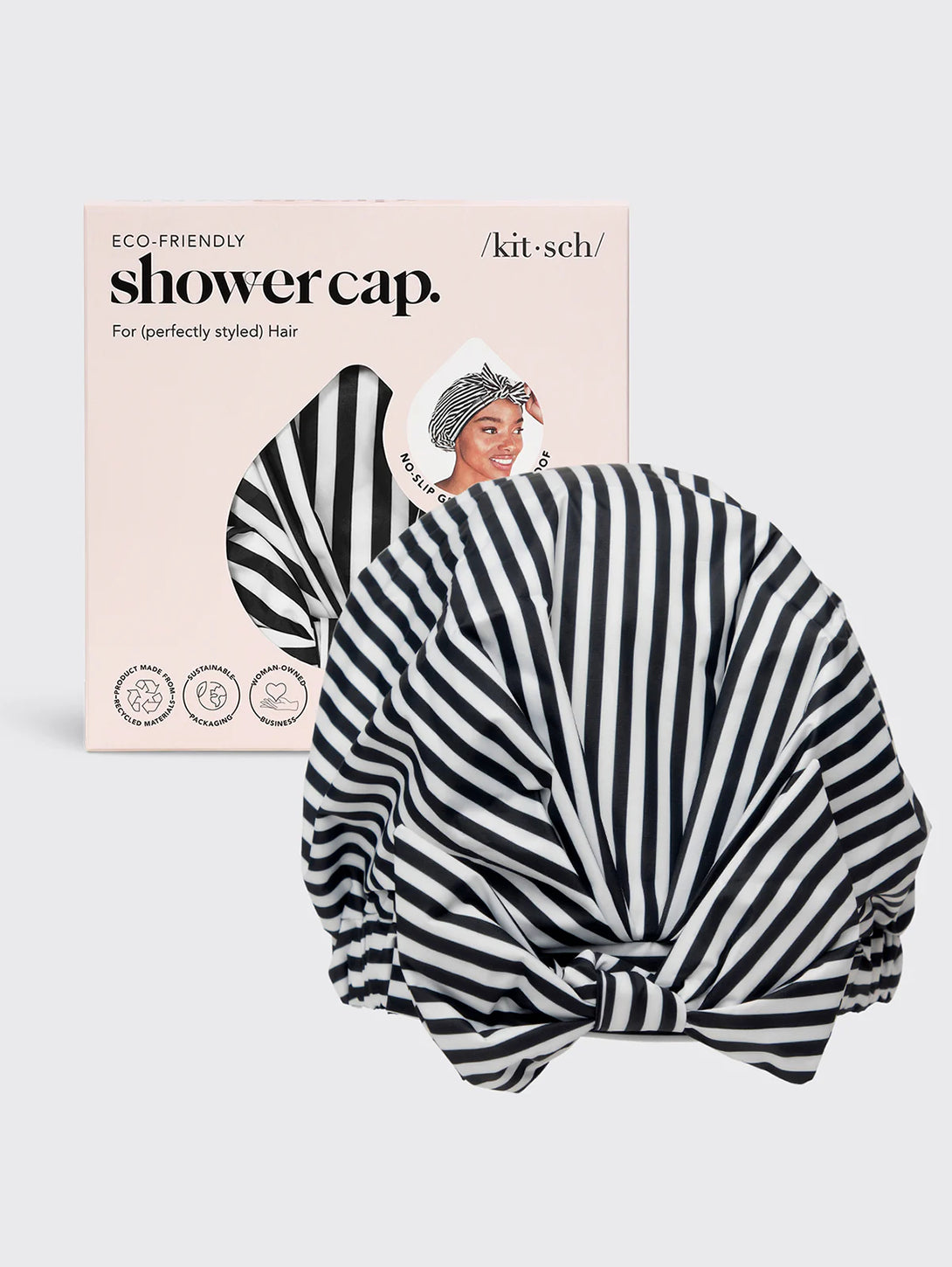 Luxury Shower Cap - Stripe-KITSCH-Over the Rainbow