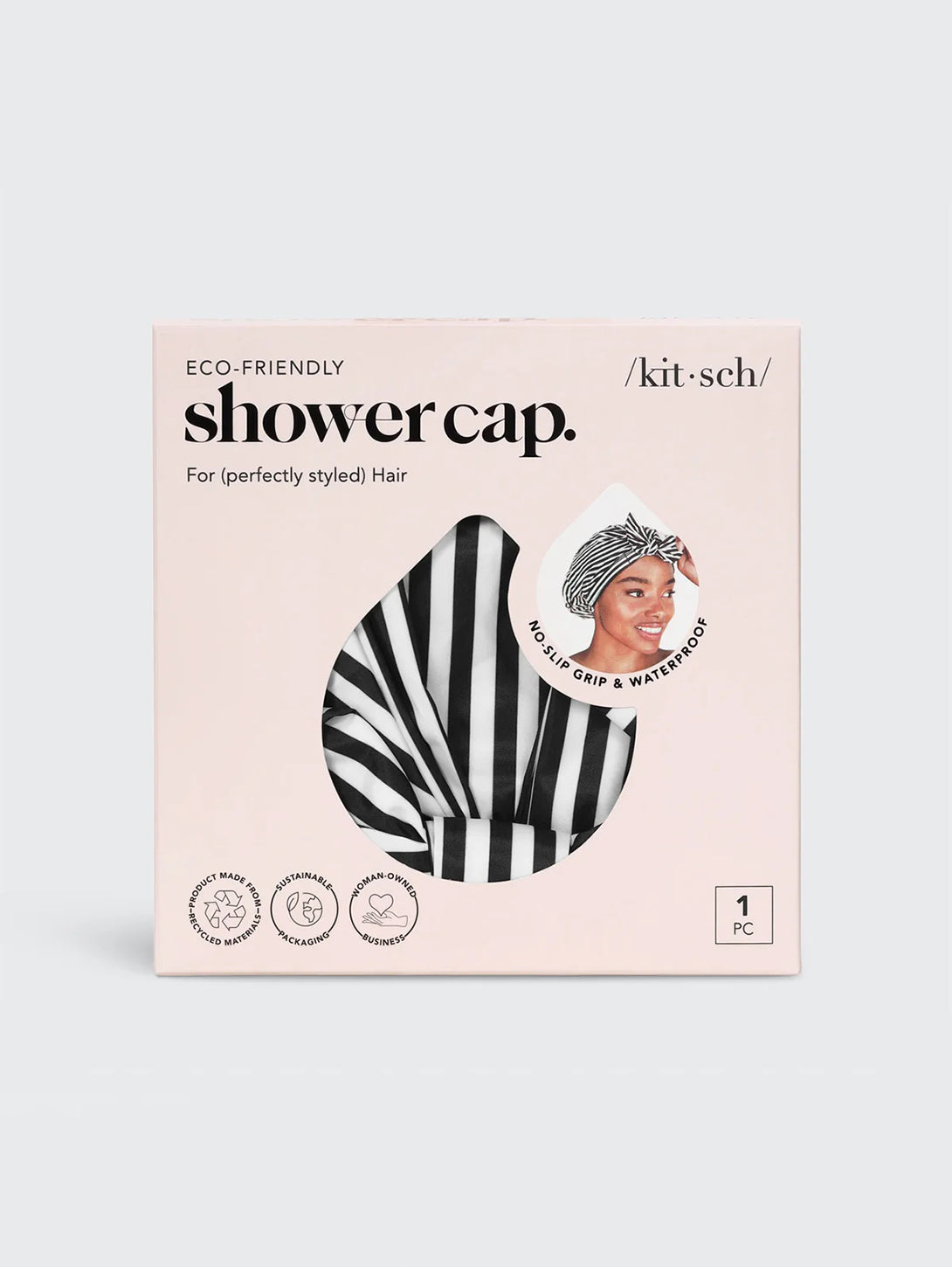 Luxury Shower Cap - Stripe-KITSCH-Over the Rainbow