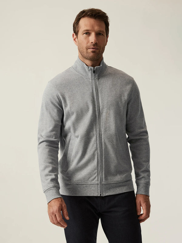 High Neck Zip Up - Grey Melange-34 HERITAGE-Over the Rainbow