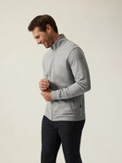 High Neck Zip Up - Grey Melange-34 HERITAGE-Over the Rainbow