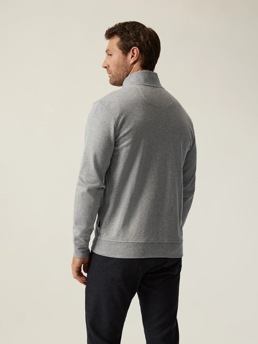 High Neck Zip Up - Grey Melange-34 HERITAGE-Over the Rainbow