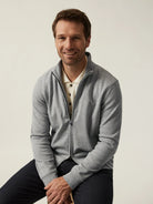 High Neck Zip Up - Grey Melange-34 HERITAGE-Over the Rainbow