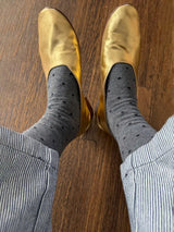 Sneaker Socks - Charcoal Polka Dot