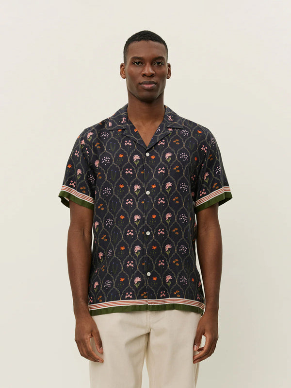 Lukas AOP Wild Flowers Short Sleeve Shirt - Dark Navy