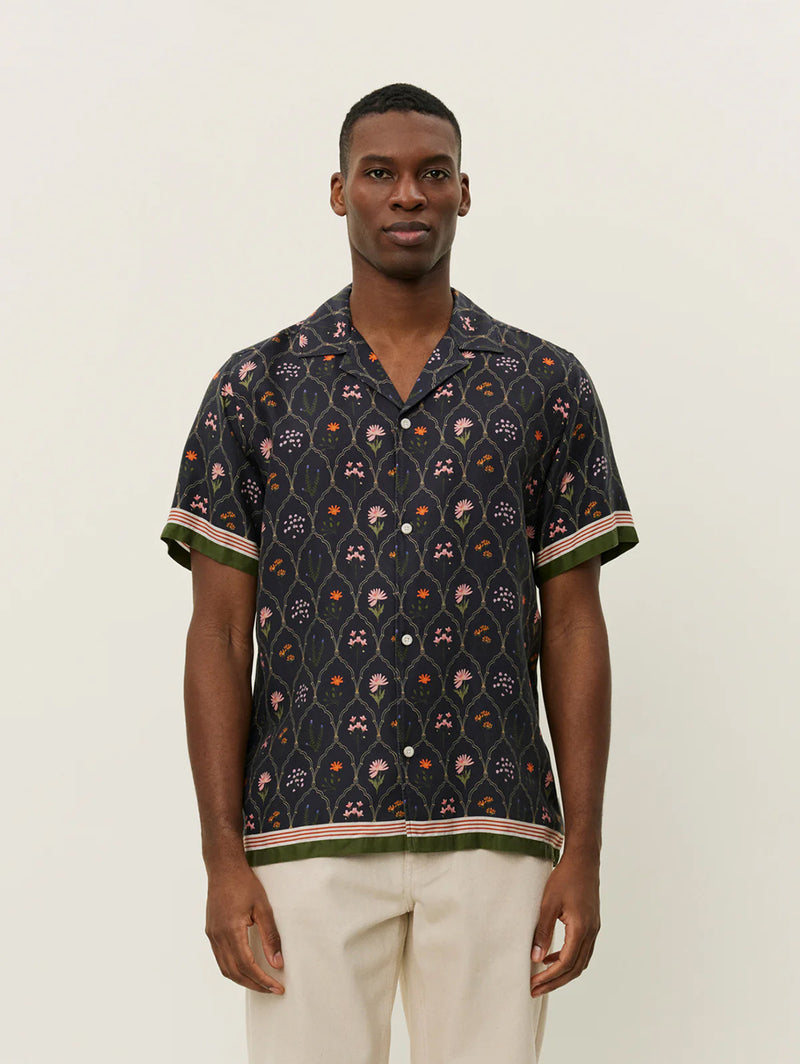 Lukas AOP Wild Flowers Short Sleeve Shirt - Dark Navy