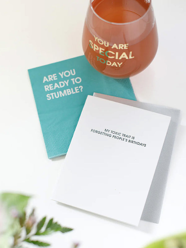 Toxic Trait Birthday Greeting Card-CHEZ GAGNE LETTERPRESS-Over the Rainbow