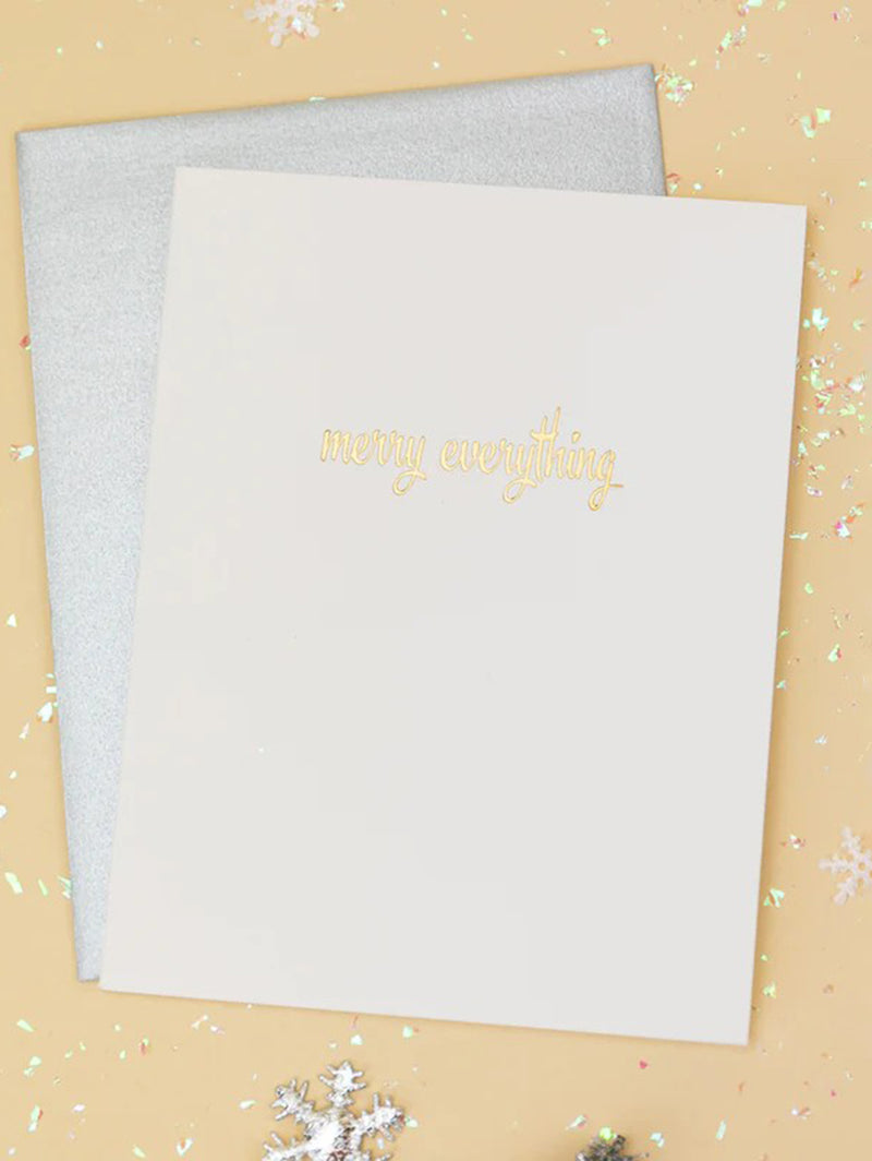 Letterpress Card - Merry Everything-CHEZ GAGNE LETTERPRESS-Over the Rainbow