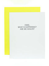 Are We Adults - Letterpress Card-CHEZ GAGNE LETTERPRESS-Over the Rainbow