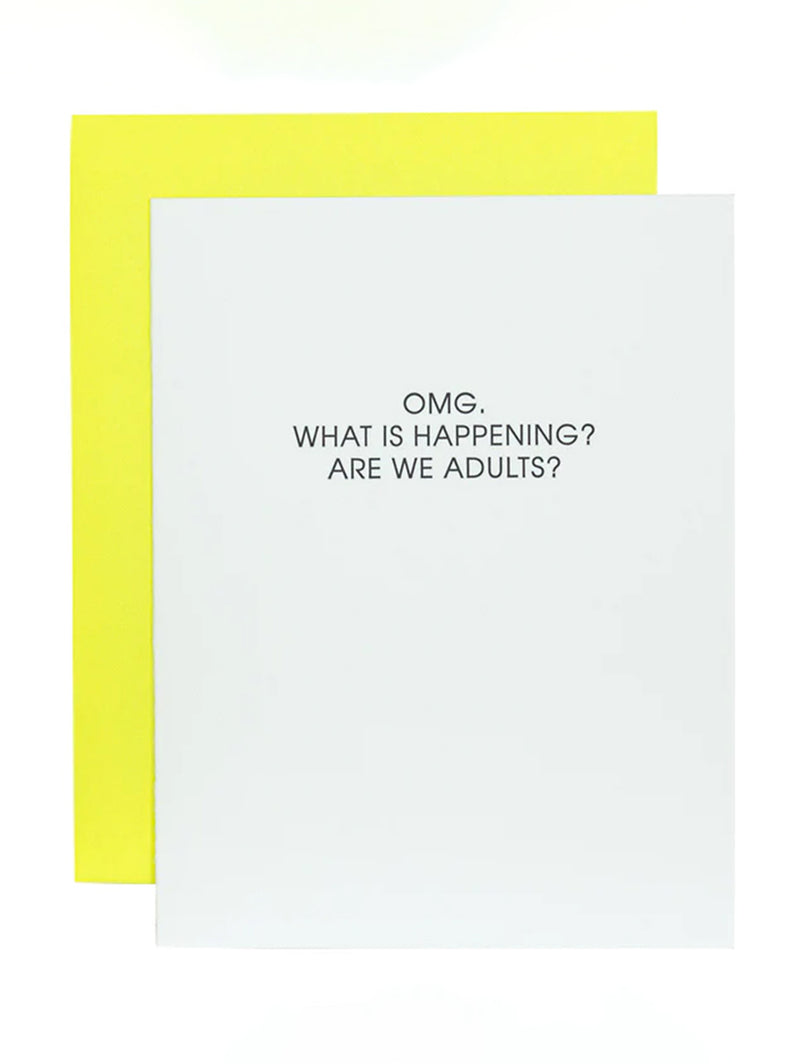 Are We Adults - Letterpress Card-CHEZ GAGNE LETTERPRESS-Over the Rainbow