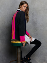 Racing Stripe Sweater - Navy/Pepper-AUTUMN CASHMERE-Over the Rainbow
