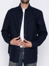 Easy Flannel Shirt - Navy-Naked & Famous-Over the Rainbow