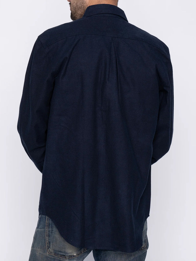 Easy Flannel Shirt - Navy-Naked & Famous-Over the Rainbow