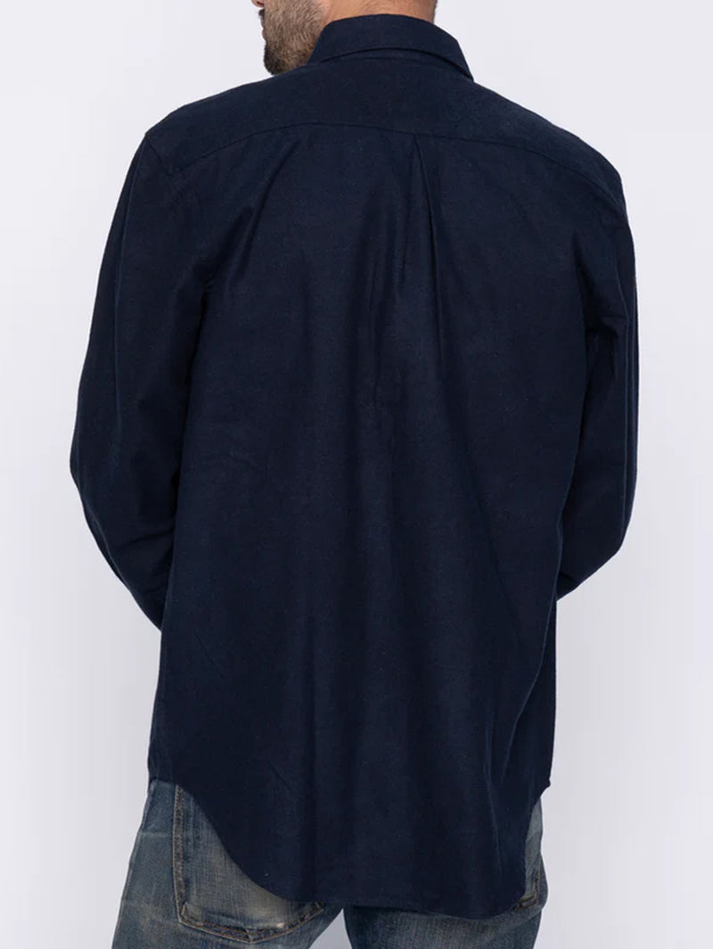 Easy Flannel Shirt - Navy-Naked & Famous-Over the Rainbow