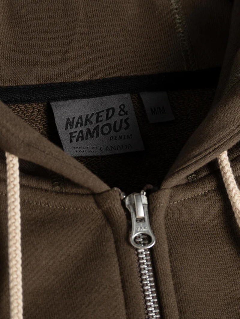 Terry Zip Hoodie - Hunter-Naked & Famous-Over the Rainbow