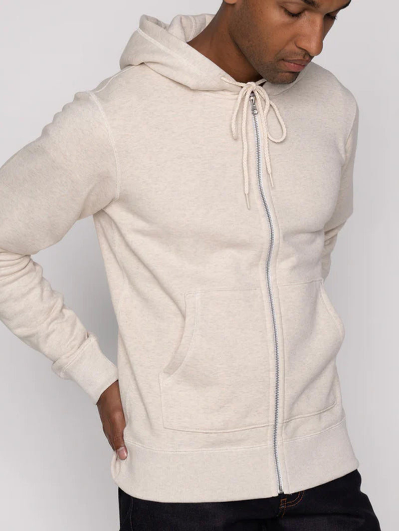 Terry Zip Hoodie - Oatmeal-Naked & Famous-Over the Rainbow