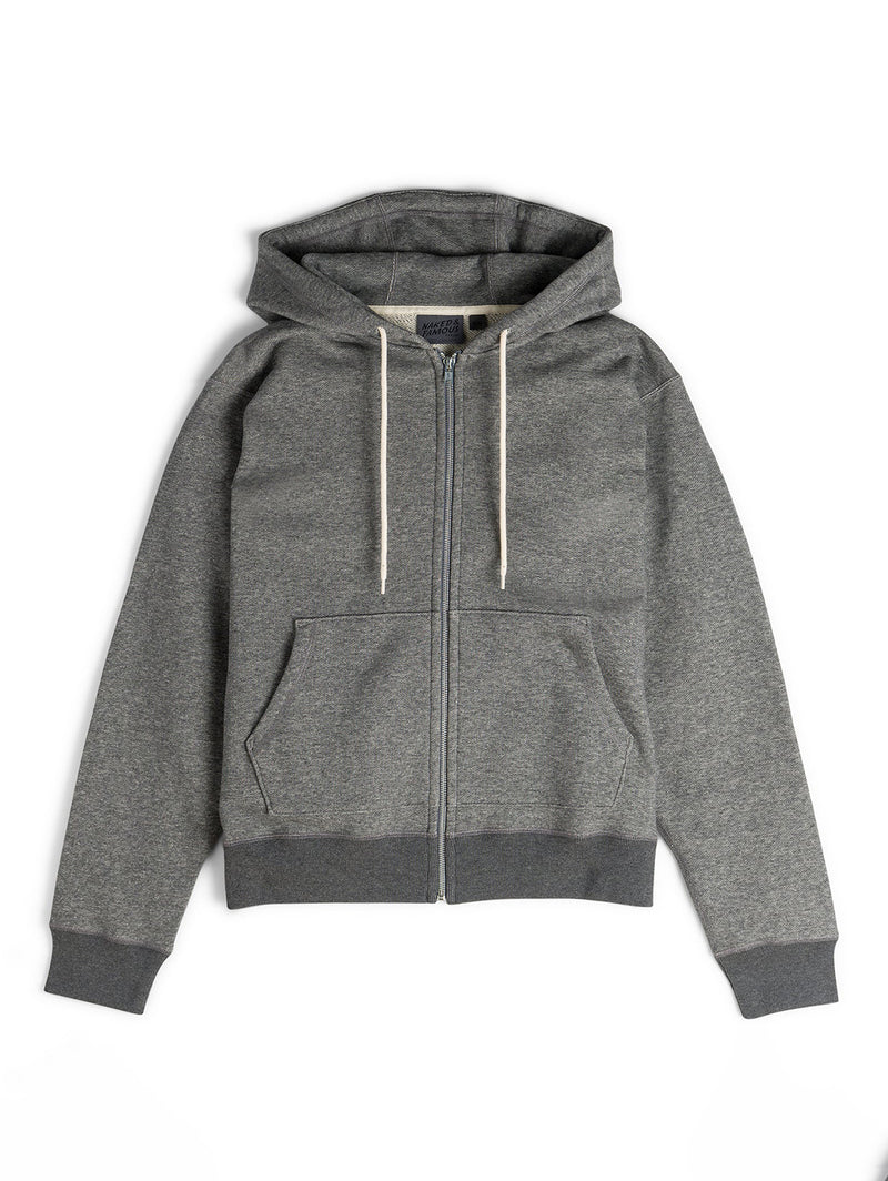 Terry Zip Hoodie - Charcoal-Naked & Famous-Over the Rainbow