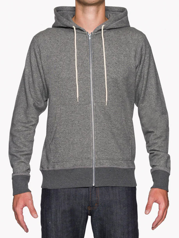 Terry Zip Hoodie - Charcoal-Naked & Famous-Over the Rainbow