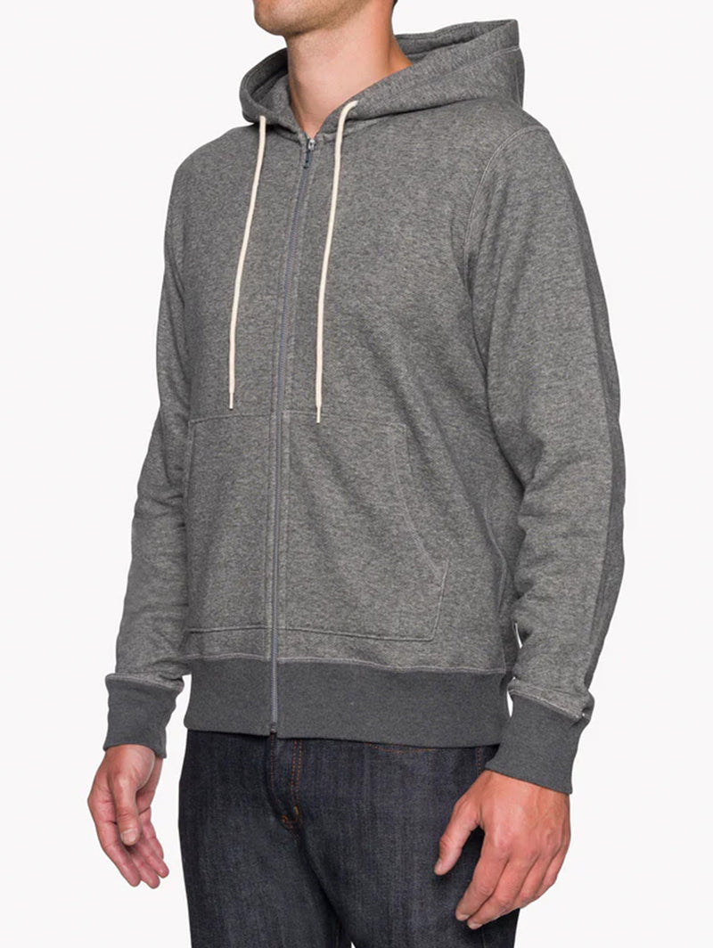 Terry Zip Hoodie - Charcoal-Naked & Famous-Over the Rainbow