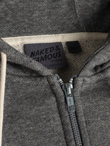 Terry Zip Hoodie - Charcoal-Naked & Famous-Over the Rainbow