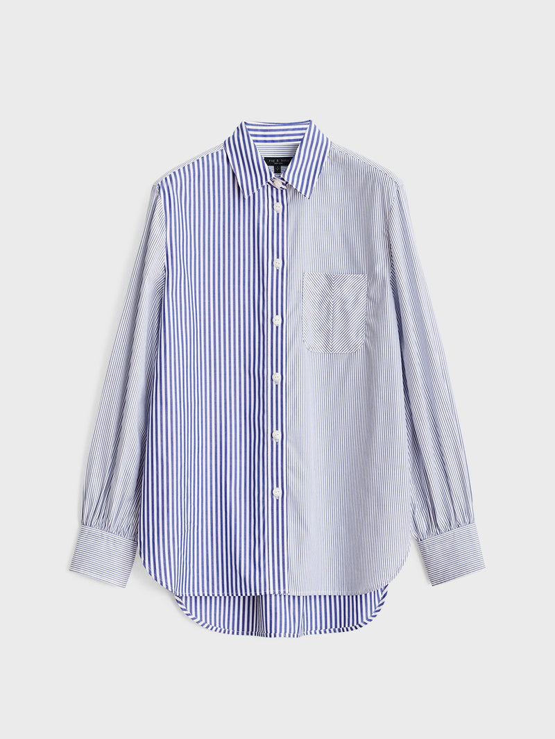 Maxine Shirt - Blue Multi-RAG + BONE-Over the Rainbow