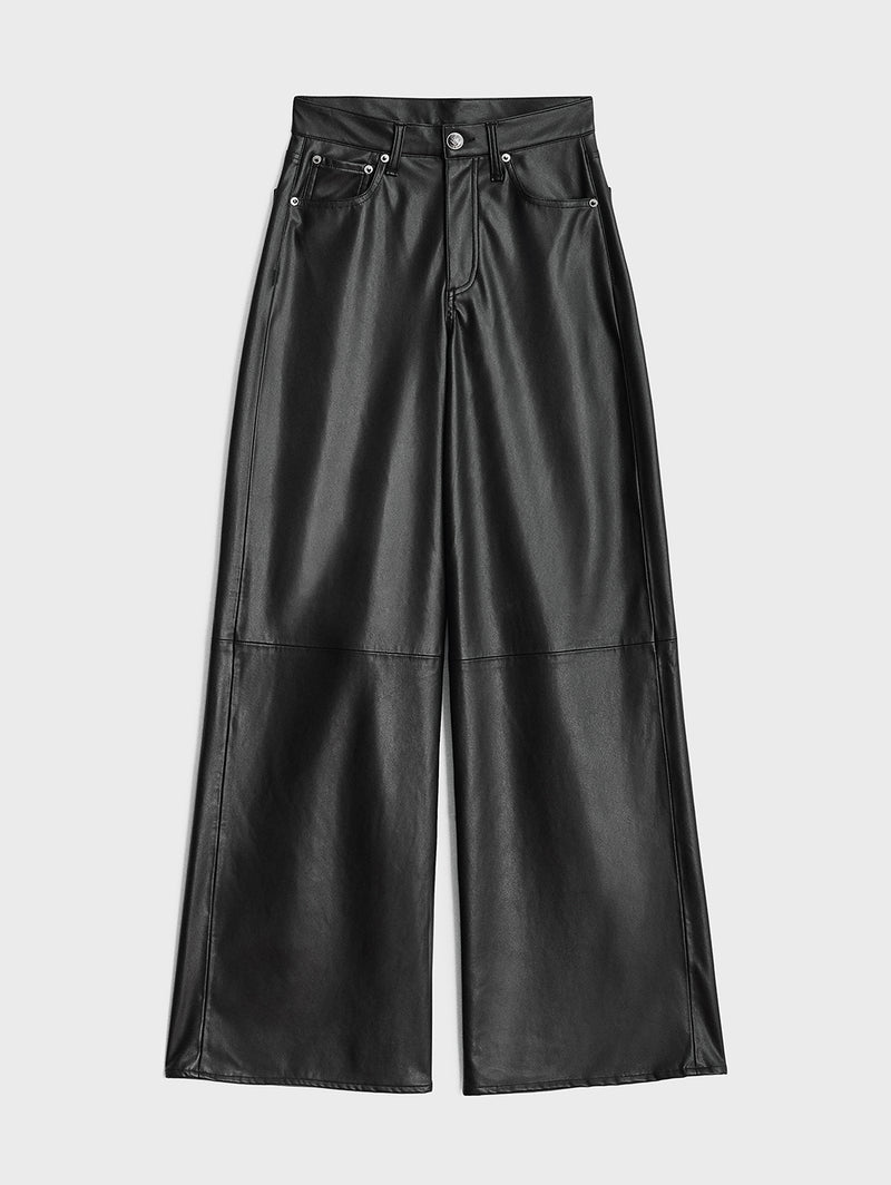 Sofie High Rise Wide Pant - Faux Leather-RAG + BONE-Over the Rainbow