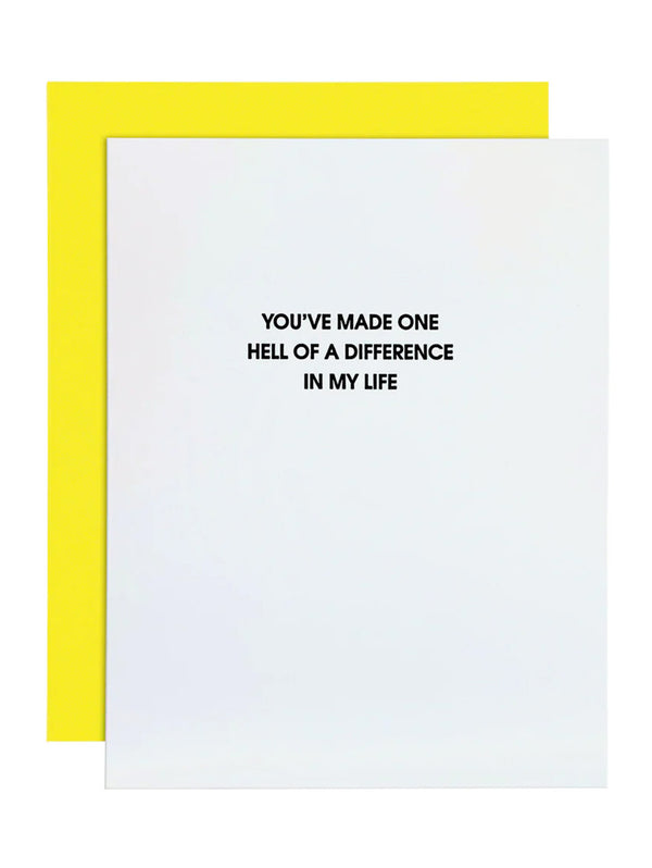 Hell of a Difference Greeting Card-CHEZ GAGNE LETTERPRESS-Over the Rainbow