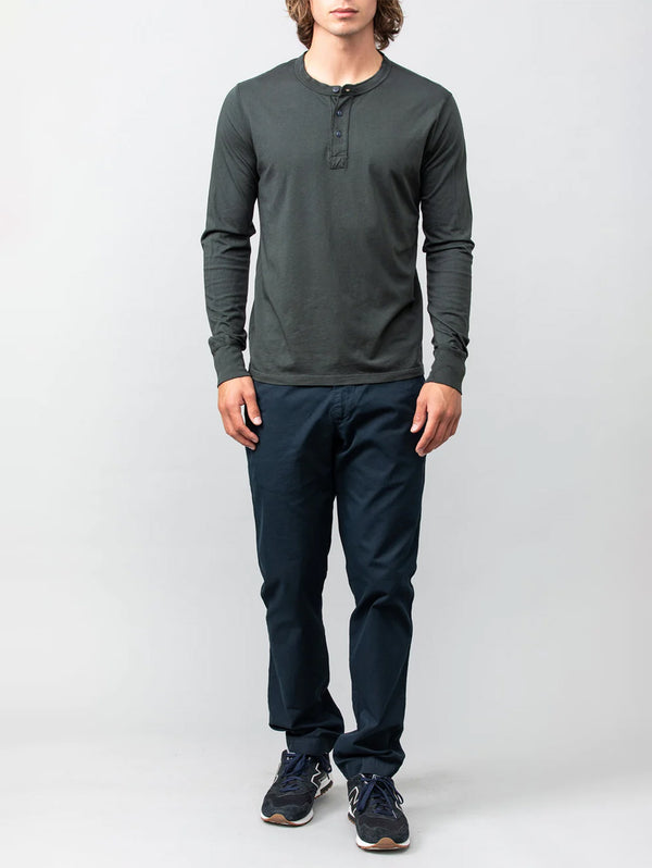 Long Sleeve Supima Jersey Henley - Petrol-SAVE KHAKI-Over the Rainbow