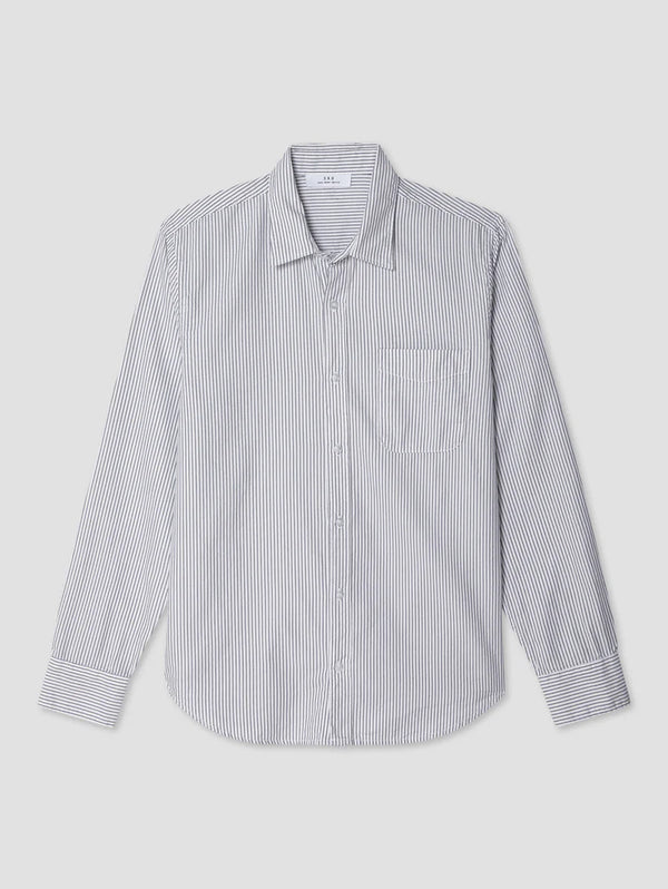 Yarn Dyed Standard Shirt - Bar Stripe-SAVE KHAKI-Over the Rainbow