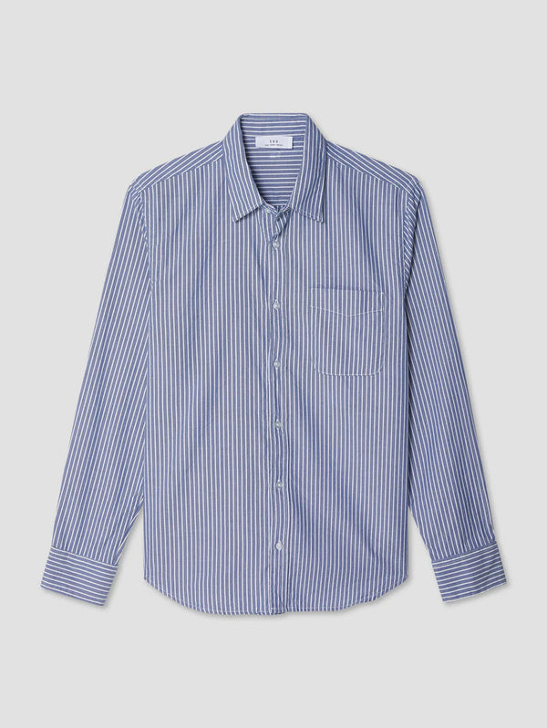 Yarn Dyed Standard Shirt - Classic Stripe-SAVE KHAKI-Over the Rainbow