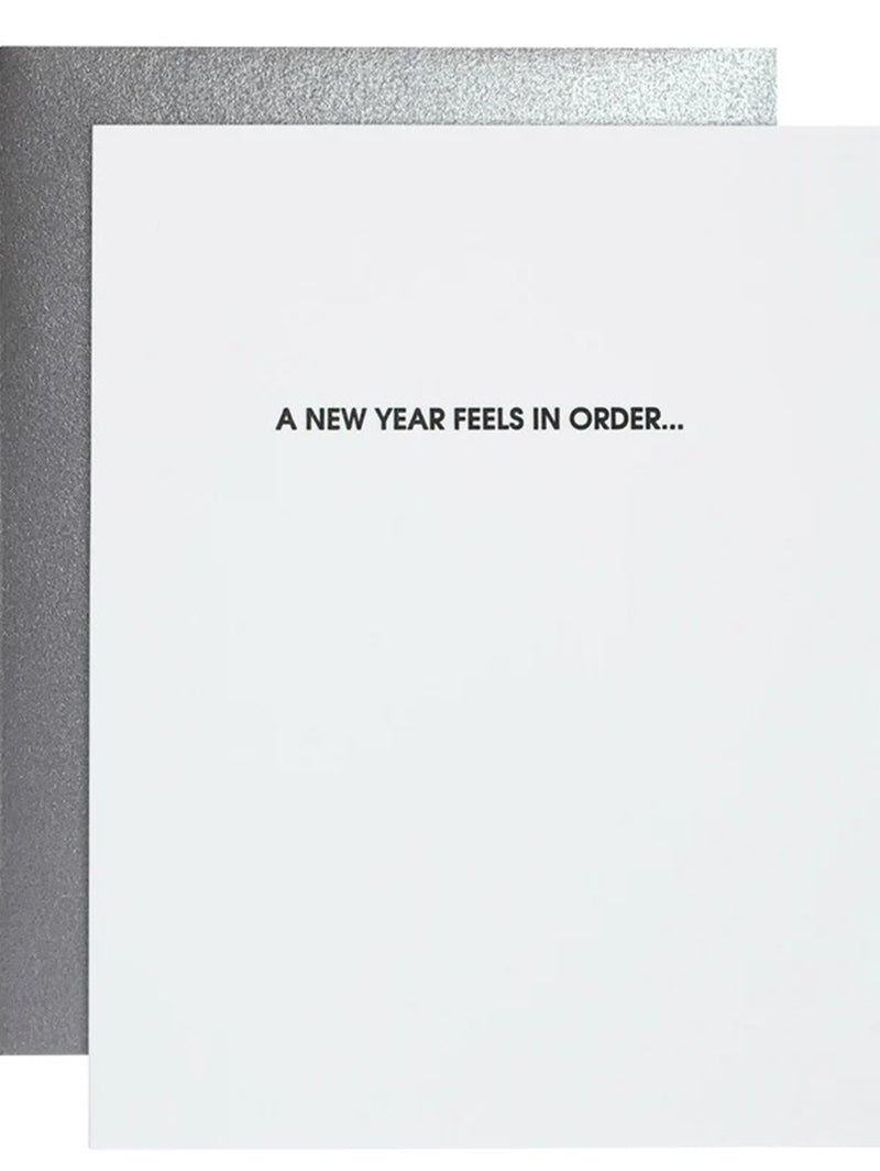 Letterpress Card - A New Year Feels in Order-CHEZ GAGNE LETTERPRESS-Over the Rainbow