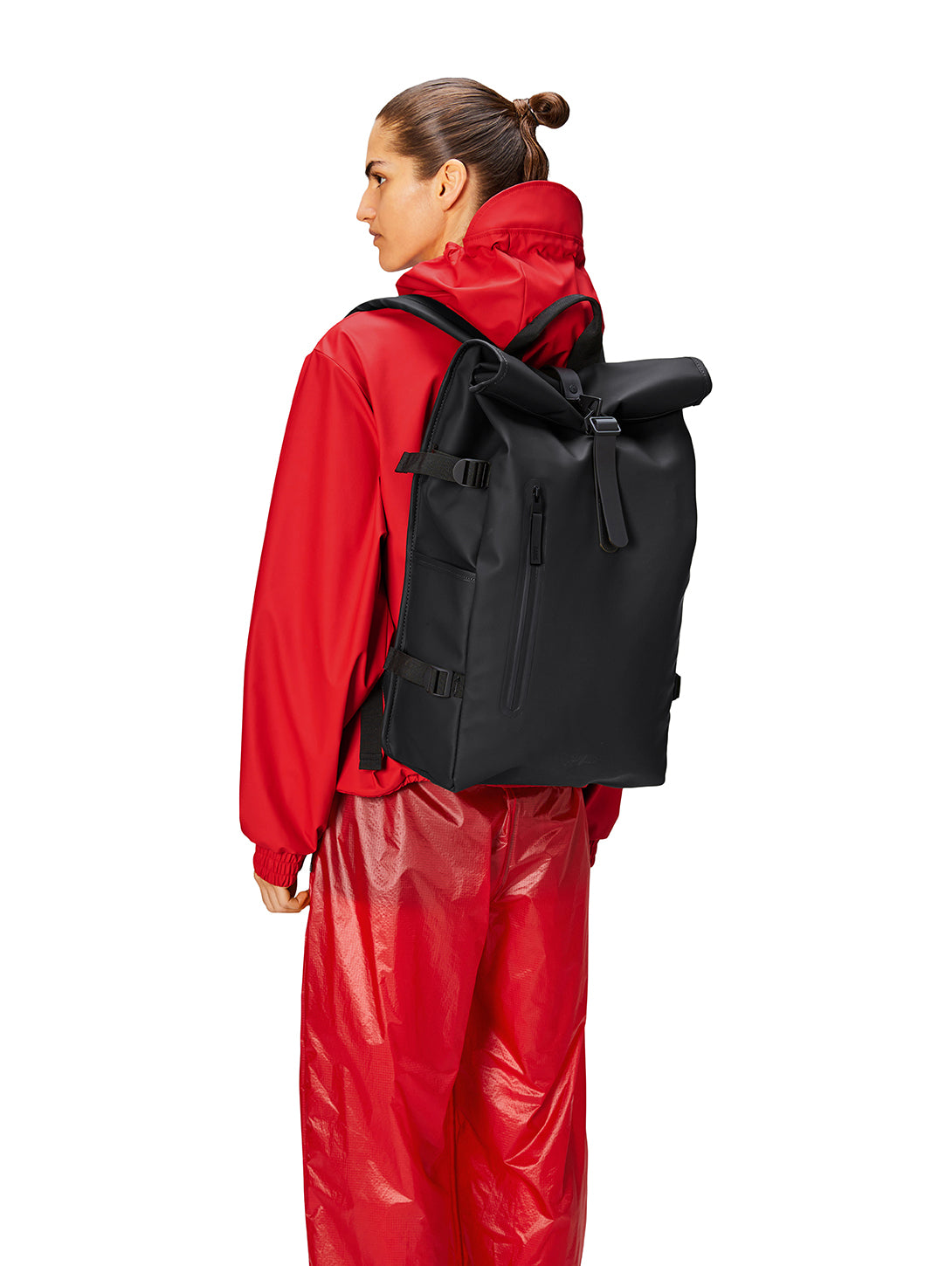 RAINS | Large Rolltop Rucksack - Black | Over the Rainbow Canada