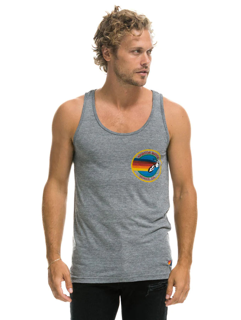 AV Logo Tank - Heather Grey-AVIATOR NATION-Over the Rainbow