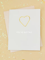 You've Got This - Heart Paperclip Card-CHEZ GAGNE LETTERPRESS-Over the Rainbow