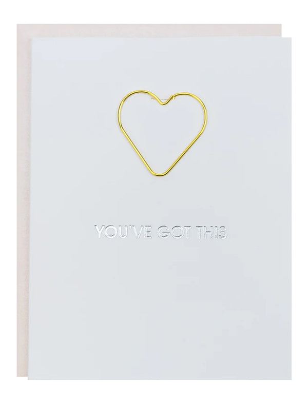 You've Got This - Heart Paperclip Card-CHEZ GAGNE LETTERPRESS-Over the Rainbow
