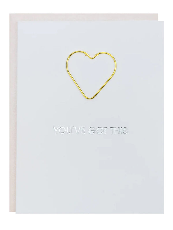 You've Got This - Heart Paperclip Card-CHEZ GAGNE LETTERPRESS-Over the Rainbow