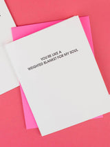 Weighted Blanket For My Soul - Letterpress Card-CHEZ GAGNE LETTERPRESS-Over the Rainbow