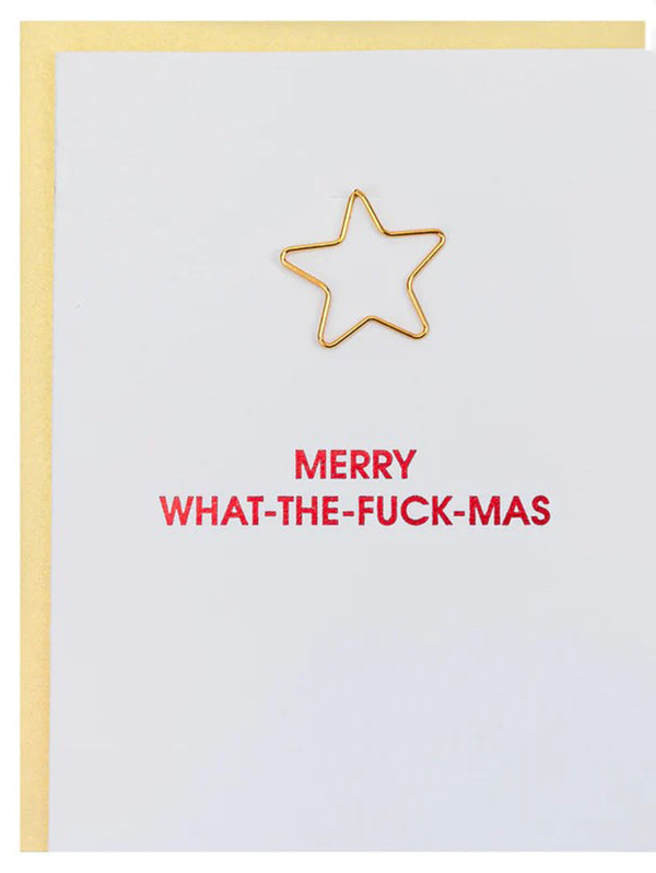 Paper Clip Letterpress Cards - Merry WTFMas-CHEZ GAGNE LETTERPRESS-Over the Rainbow