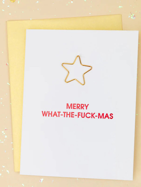 Paper Clip Letterpress Cards - Merry WTFMas-CHEZ GAGNE LETTERPRESS-Over the Rainbow