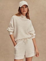 Atrium High Rise Short - Ivory Marl-VARLEY-Over the Rainbow