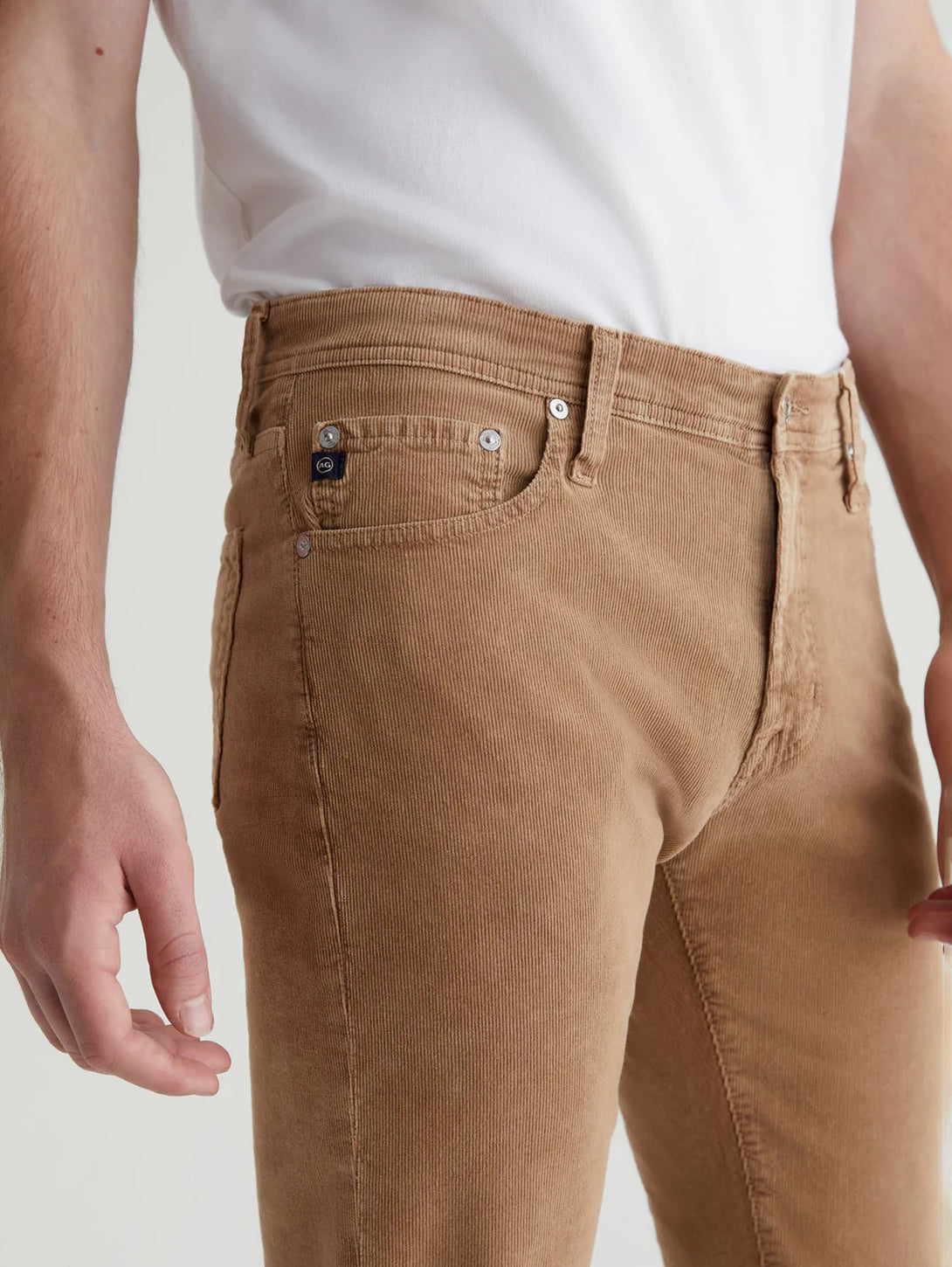 Tellis Modern Slim Pant - Sulfur Light Truffle Corduroy-AG Jeans-Over the Rainbow