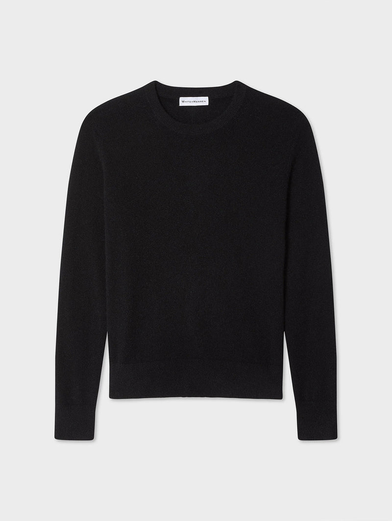 White WARREN Essential Cashmere Crewneck Sweater Black Over The Rainbow Canada Black M