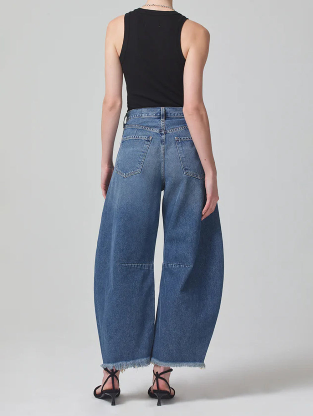 CITIZENS OF HUMANITY Horseshoe frayed high-rise wide-leg