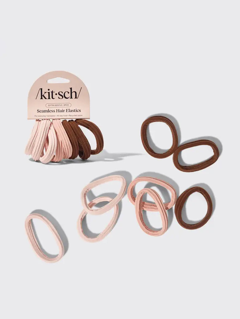 Seamless Hair Elastics 8pc Set- Rosewood-KITSCH-Over the Rainbow