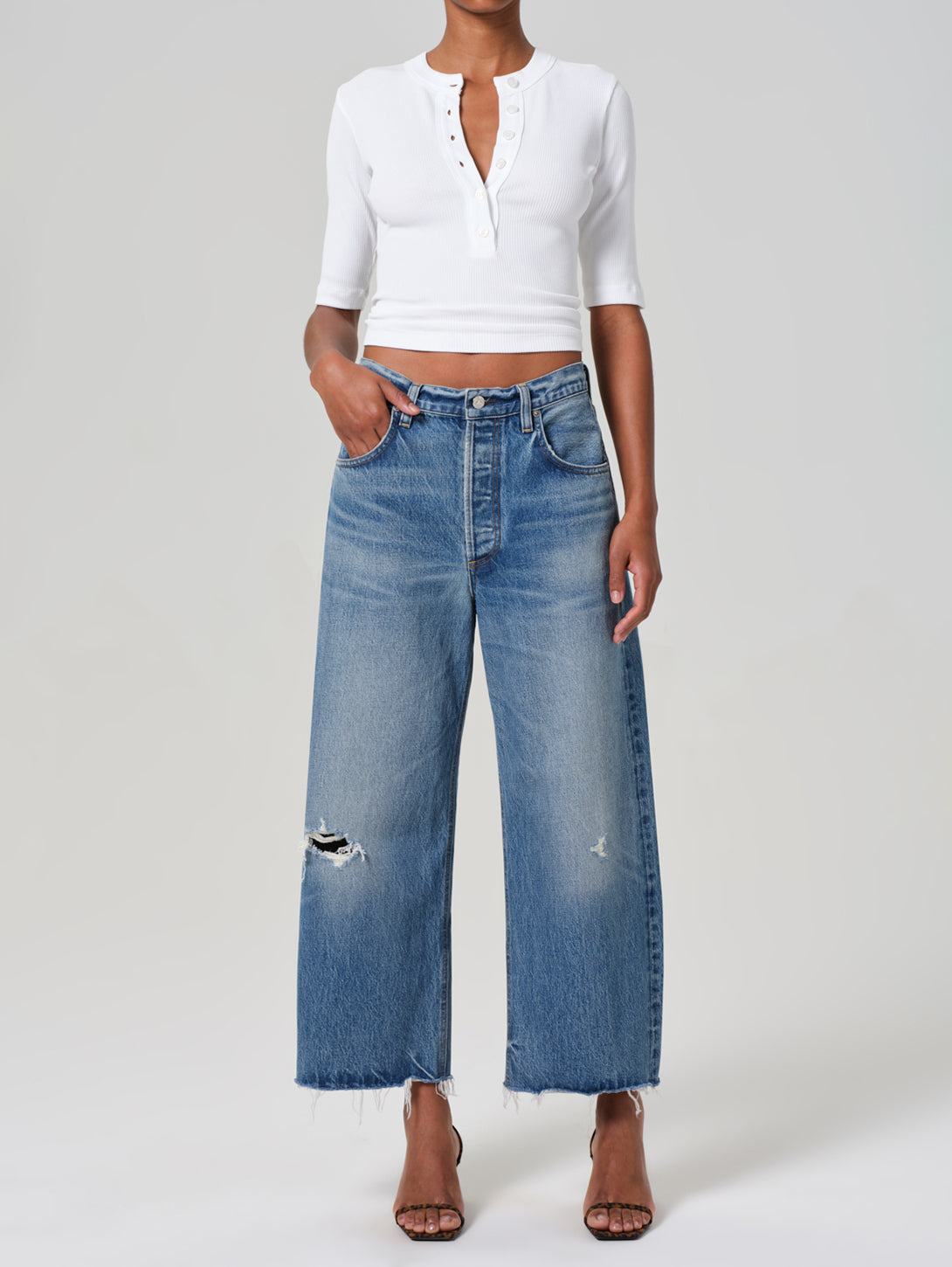 CITIZENS OF HUMANITY | Ayla Raw Hem Crop Jean - Solano