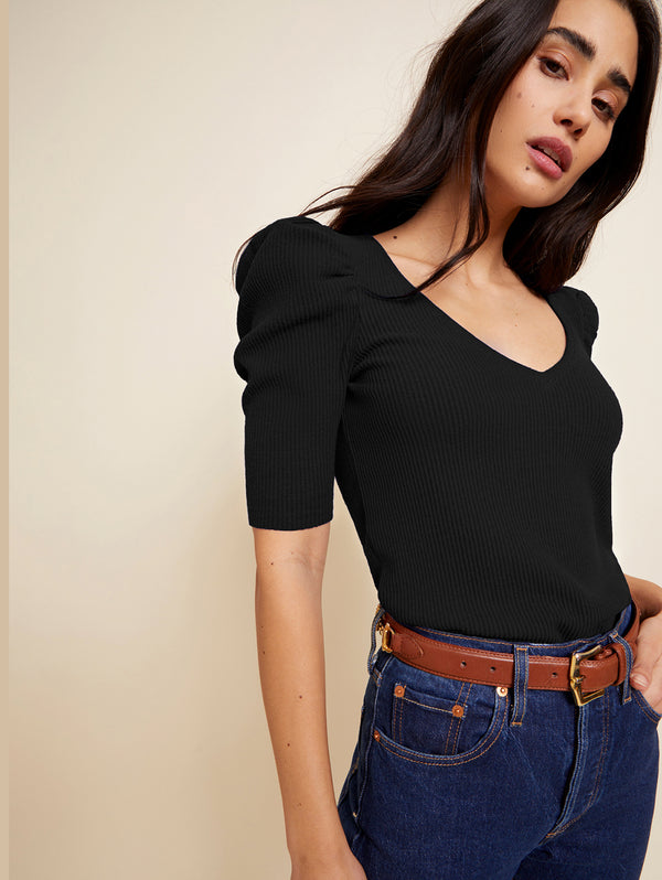 Nancy Puff Sleeve Tee-NATION-Over the Rainbow