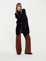 Le Slim Palazzo Corduroy Pant - Toast-FRAME-Over the Rainbow