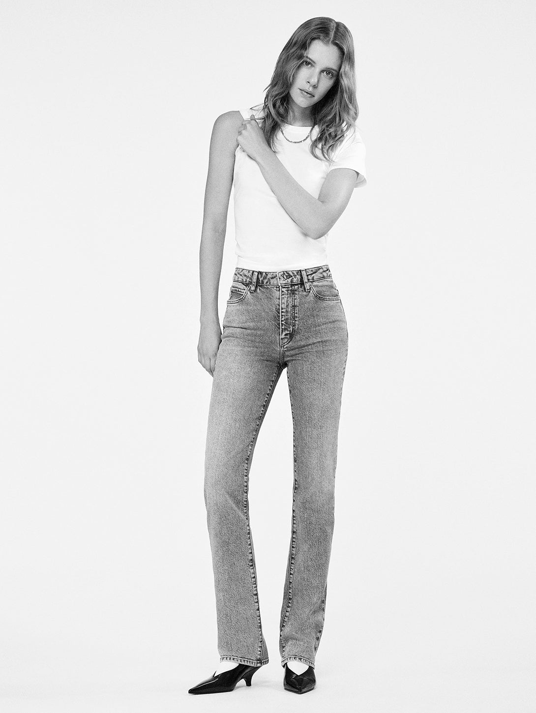 Baby Tee - White-FRAME-Over the Rainbow