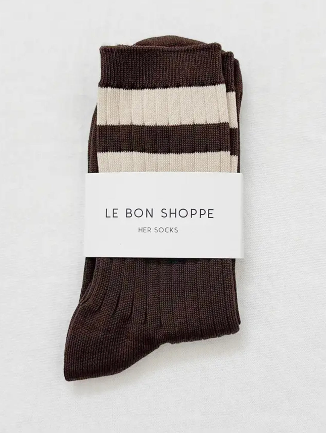 Her Socks Varsity - Espresso-LE BON SHOPPE-Over the Rainbow