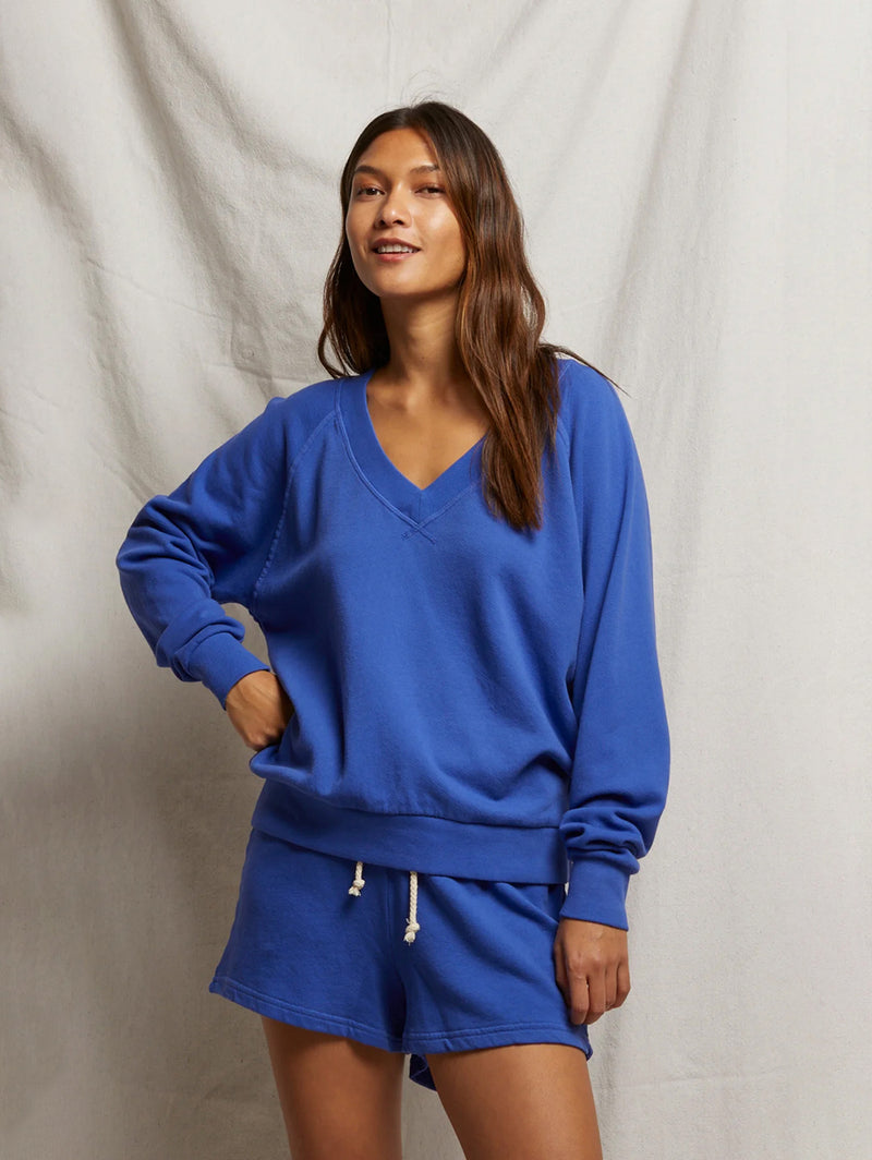 Layla French Terry Sweat Shorts - Violet Blue