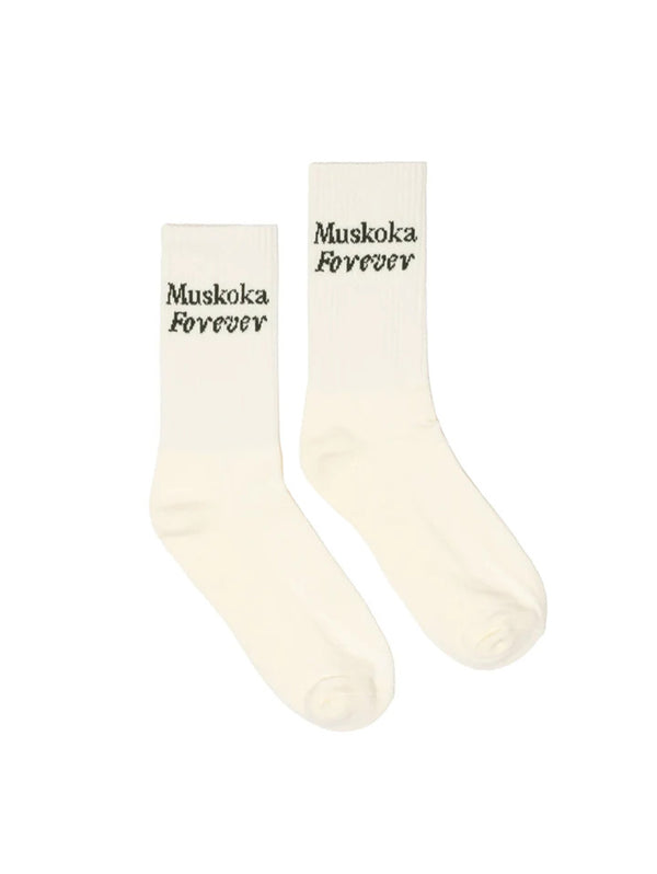 Muskoka Forever Athletic Sock - Cream-MUSKOKA FOREVER-Over the Rainbow